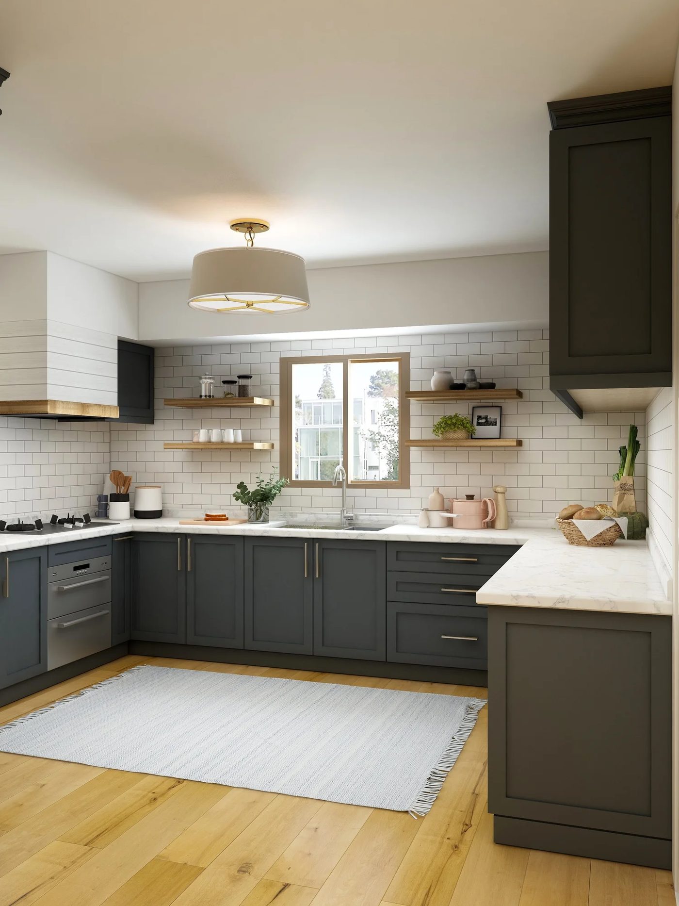 White and dark two-tone kitchen
